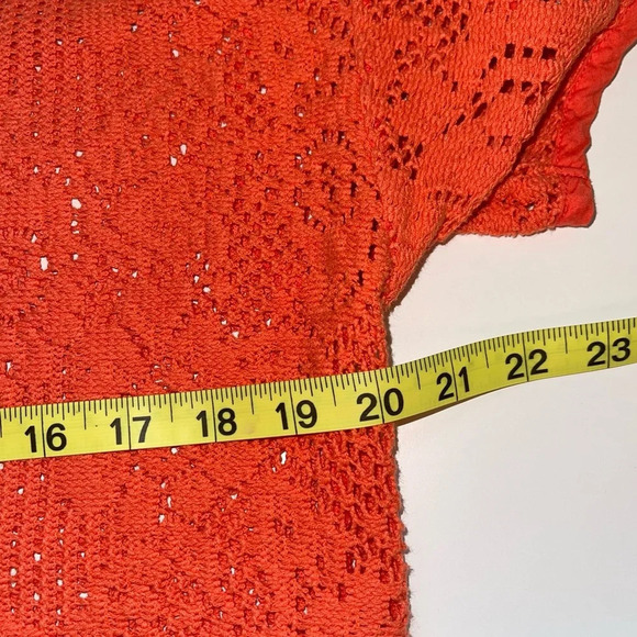 Banana Republic Coral Sheer Crochet V-neck Oversized Top Small Women’s - Picture 7 of 11